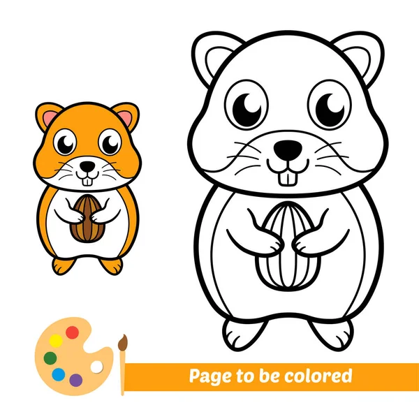 Livre Coloriage Pour Enfants Vecteur Hamster — Image vectorielle