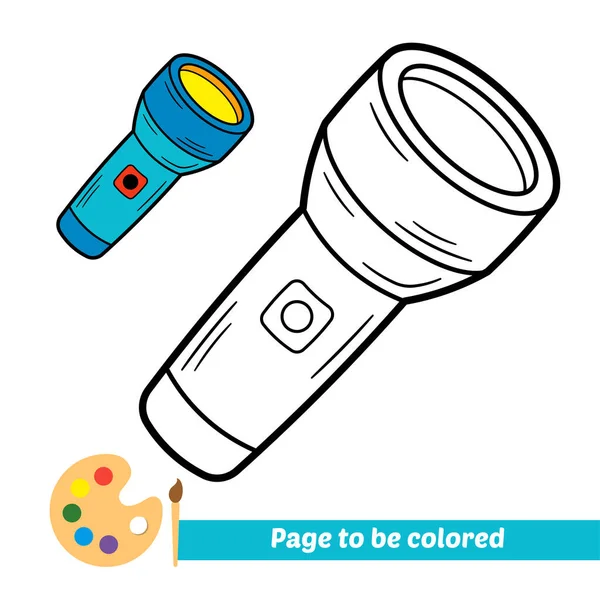 Coloring Book Kids Flashlight Vector — Stockvektor