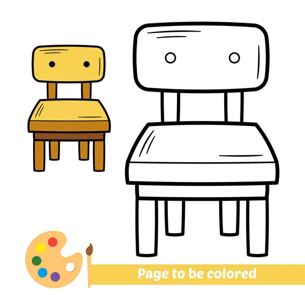Coloring Book Kids Chair Vector — Stockvektor