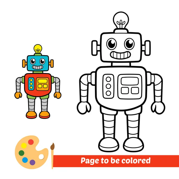 Çocuklar için boyama kitabı, robot vektör