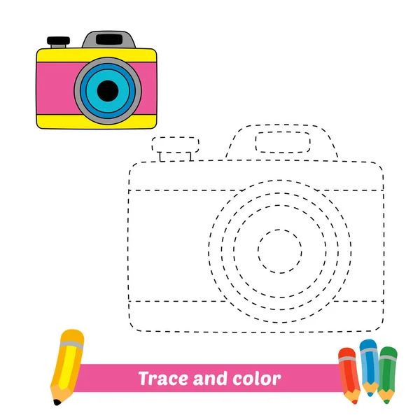 Spur Und Farbe Für Kinder Kamera Vektor — Stockvektor
