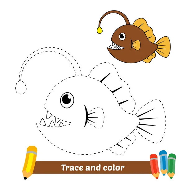 Stopa Barva Pro Děti Rybí Vektor — Stockový vektor