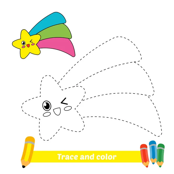 Trace Color Kids Star Vector — Wektor stockowy