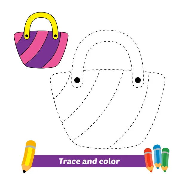 Trace Color Kids Bag Vector — Stockvektor