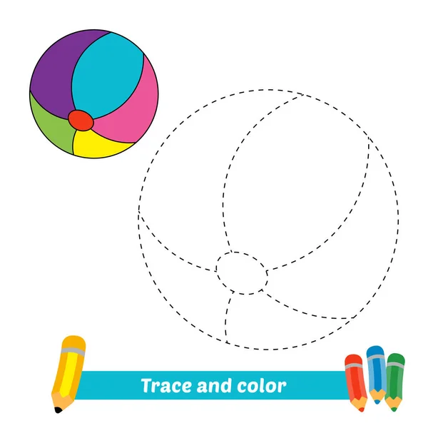 Trace Color Kids Ball Vector — Wektor stockowy