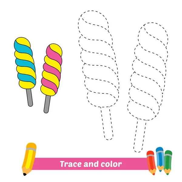 Trace Color Kids Candy Vector — Stockvektor