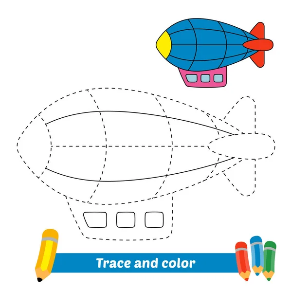 Spur Und Farbe Für Kinder Zeppelinvektor — Stockvektor