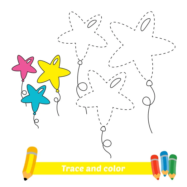 Trace Color Kids Balloons Vector — Stockvektor