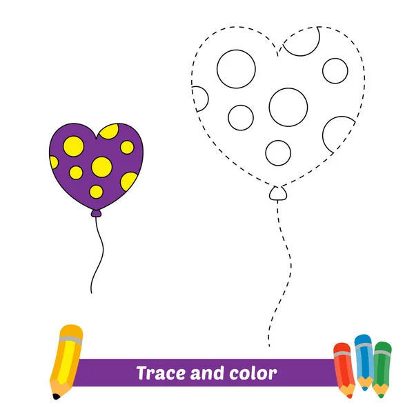 Trace Color Kids Balloons Vector — Wektor stockowy