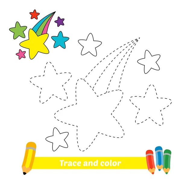 Trace Color Kids Stars Vector — Stockvektor