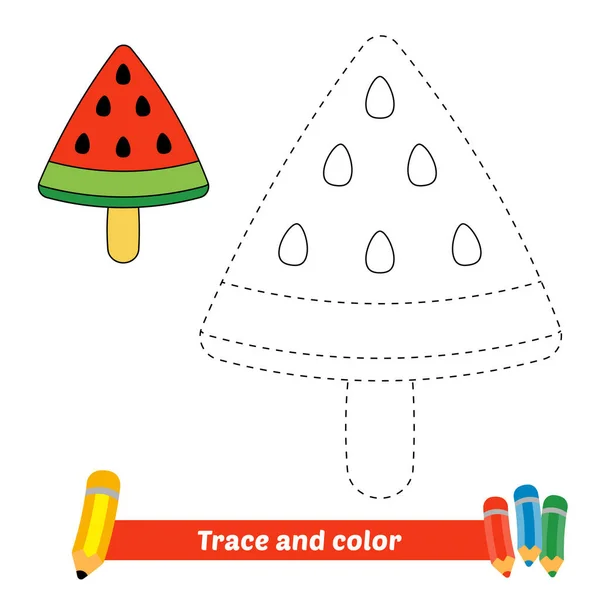 Trace Color Kids Ice Cream Vector — Stockvektor