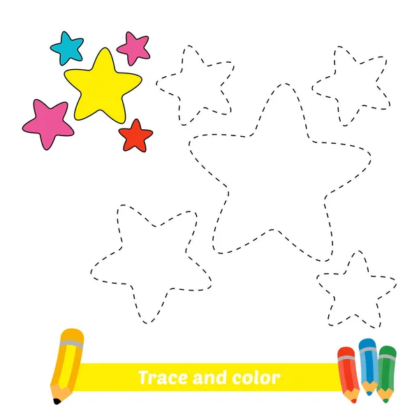 Trace Color Kids Stars Vector — Stockvektor