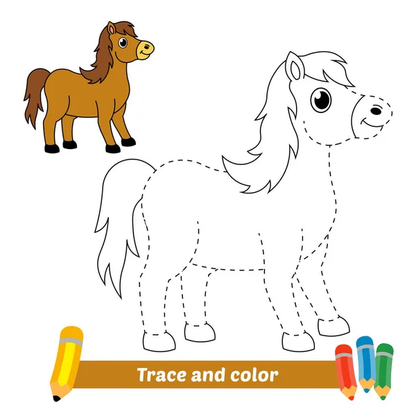 Rastros Colores Para Niños Vector Caballo — Archivo Imágenes Vectoriales