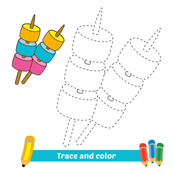 Trace Color Kids Marshmallow Vector — Stockvektor