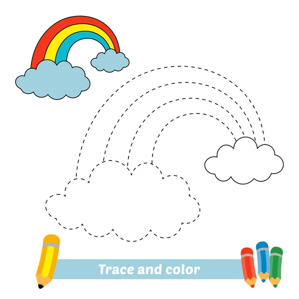 Trace Color Kids Rainbow Vector — Stockvektor
