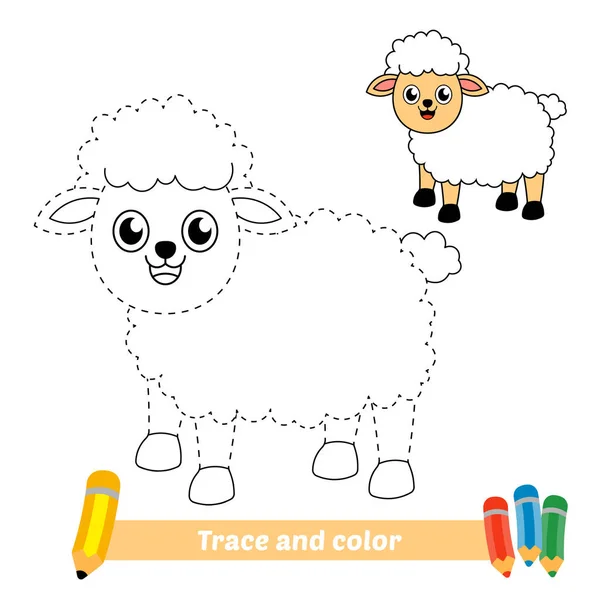 Rastros Colores Para Niños Vector Ovejas — Archivo Imágenes Vectoriales