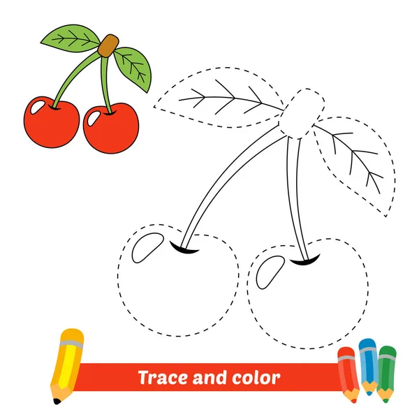 Trace Color Kids Cherry Vector — Stockvektor