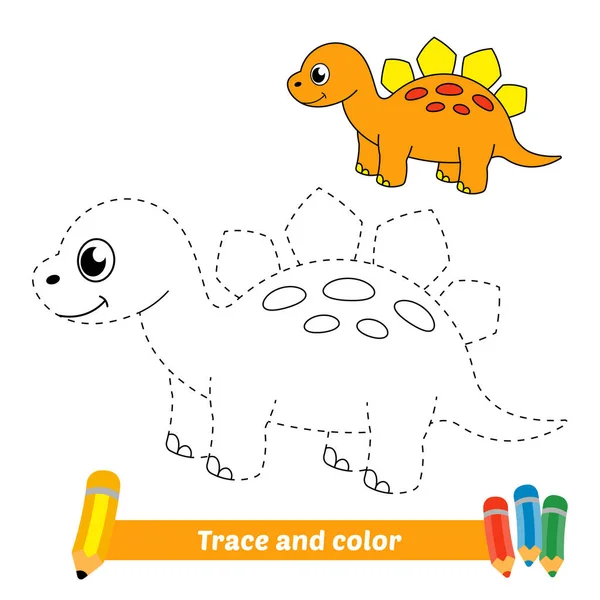 Rastros Colores Para Niños Vector Dinosaurios — Archivo Imágenes Vectoriales
