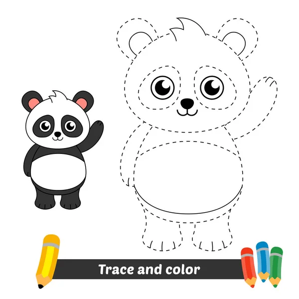 Trace Color Kids Panda Vector — стоковый вектор