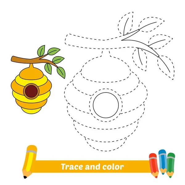 Trasování Barva Pro Děti Včelí Vektor — Stockový vektor