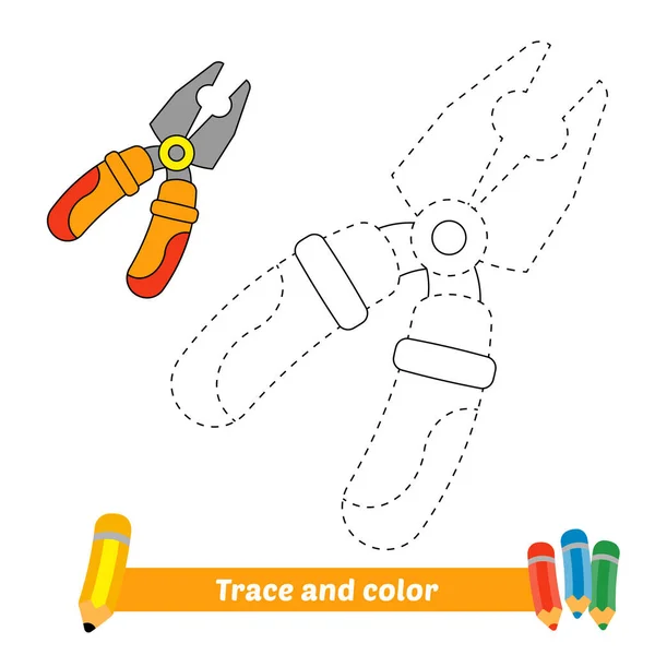 Trace Color Kids Pliers Vector — Stockvektor