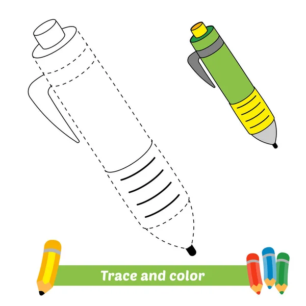 Trace Color Kids Pen Vector — Stockvektor