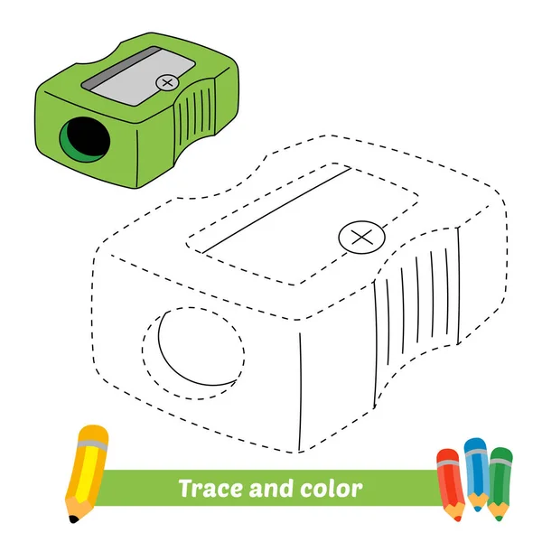 Trace Color Kids Pencil Sharpener Vector — Stockvektor