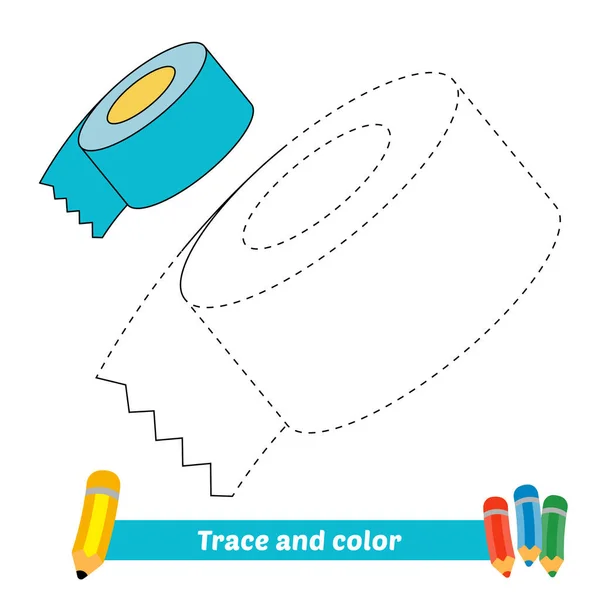 Trace Color Kids Tape Vector — Stockvector