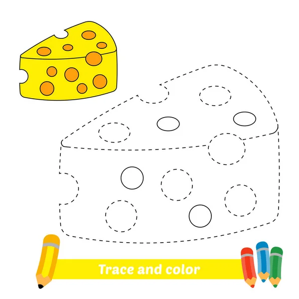 Trace Color Kids Cheese Vector — Stockvektor
