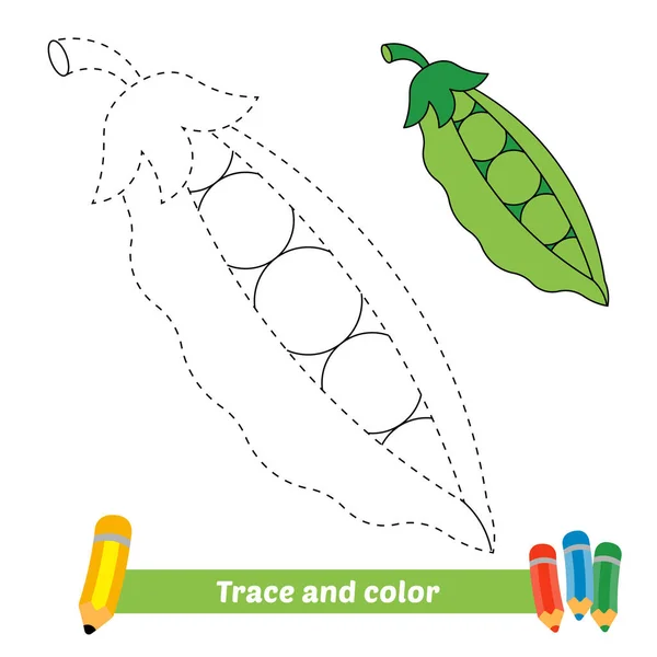 Trace Color Kids Peas Vector — 图库矢量图片