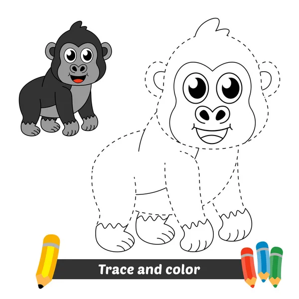 Trace Color Kids Gorilla Vector — Archivo Imágenes Vectoriales