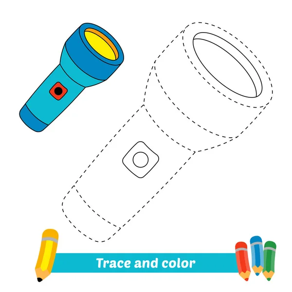 Trace Color Kids Flashlight Vector — Vector de stoc