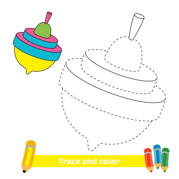 Spur Und Farbe Für Kinder Kreisel Vektor — Stockvektor