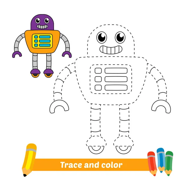 Spur Und Farbe Für Kinder Robotervektor — Stockvektor