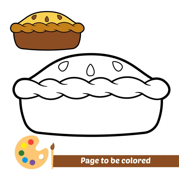 Livro Para Colorir Para Crianças Vetor Torta —  Vetores de Stock