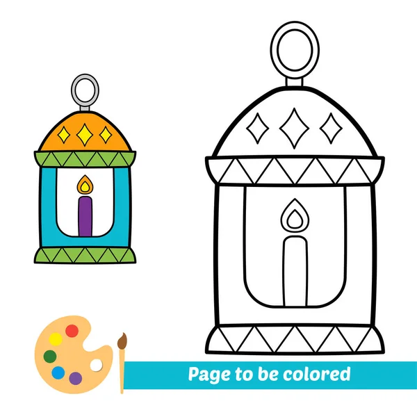 Livre Colorier Pour Enfants Vecteur Lanterne — Image vectorielle