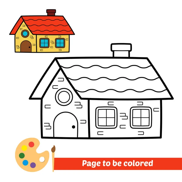 Kolorowanki Dla Dzieci Wektor Domu — Wektor stockowy