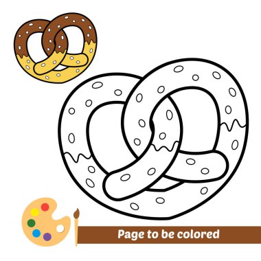 Çocuklar için boyama kitabı, simit vektörü