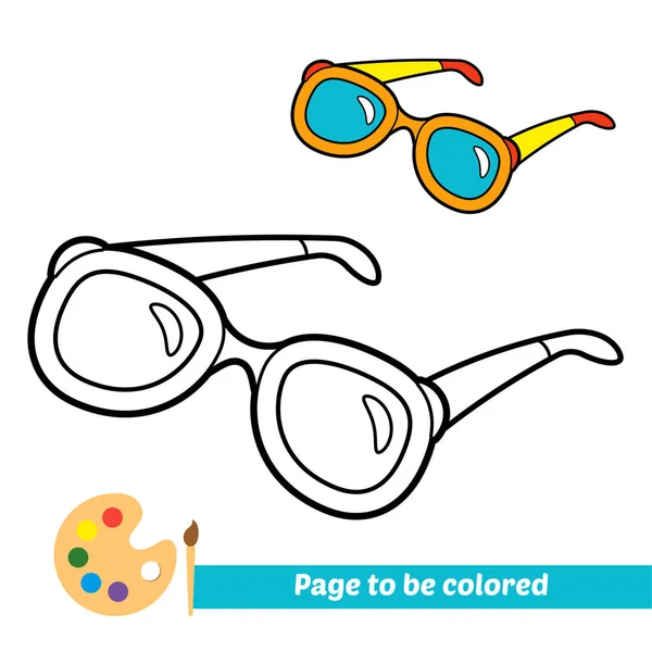 Coloring Book Kids Sunglasses Vector — Stock Vector