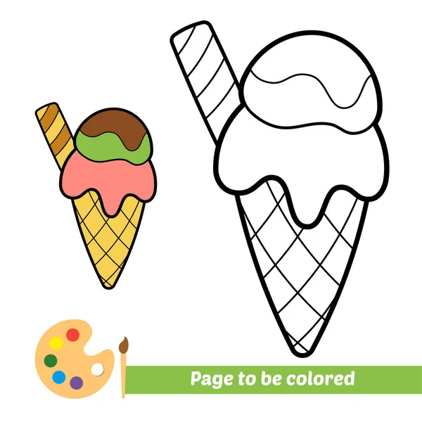 Coloring Book Kids Ice Cream Vector — Stockvektor