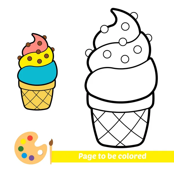 Coloring Book Kids Ice Cream Vector — Stockvektor