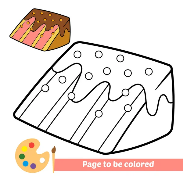 Coloring Book Kids Cake Vector — Wektor stockowy