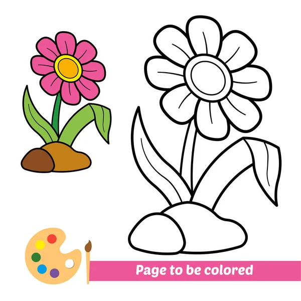 Libro Para Colorear Para Niños Vector Flores — Vector de stock