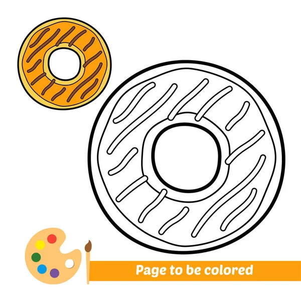 Malbuch Für Kinder Donut Vektor — Stockvektor