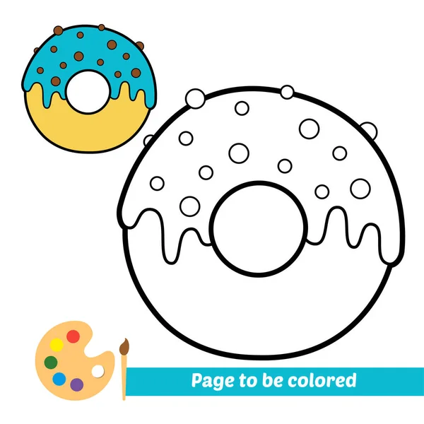 Kleurboek Voor Kinderen Donut Vector — Stockvector