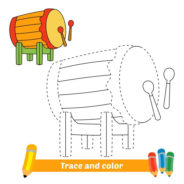 Trace Color Kids Bedug Vector — Stock Vector