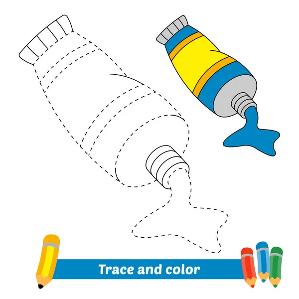 Spur Und Farbe Für Kinder Farbtubenvektor — Stockvektor
