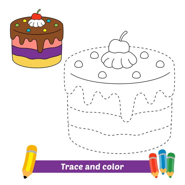 Spur Und Farbe Für Kinder Kuchenvektor — Stockvektor