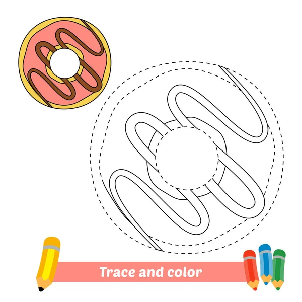 Spur Und Farbe Für Kinder Donut Vektor — Stockvektor