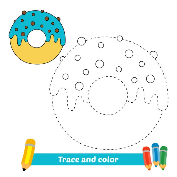 小孩的痕迹和颜色甜甜圈病媒 — 图库矢量图片